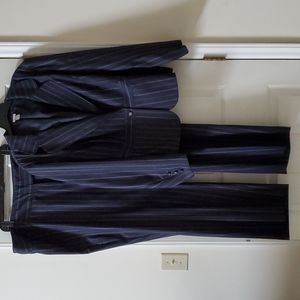 Venezia by Lane Bryant blue double pinstripe pant suit.